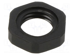 Nut; M12; 18mm; black; -40÷100°C; Thread: metric; Pitch: 1.5
