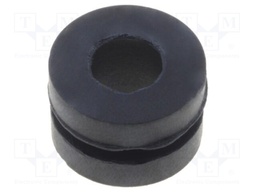 Grommet; Ømount.hole: 6mm; Øhole: 3.5mm; rubber; black