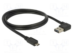 Cable; USB 2.0; gold-plated; 1m; black; 24AWG,28AWG; 480Mbps