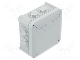 Enclosure: junction box; X: 114mm; Y: 114mm; Z: 57mm; polypropylene