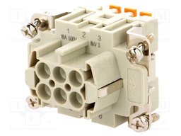 Connector: HDC; female; CSH; PIN: 6; 6+PE; size 44.27; 16A; 400V
