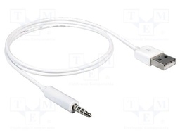 Cable; stereo,USB 2.0; Jack 3,5mm 4pin plug,USB A plug; 1m