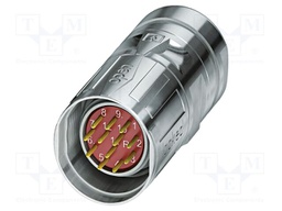 Connector: M23; plug; PIN: 12; crimped; straight; IP67; 8A; 48V; metal