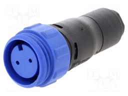 Connector: circular; plug; female; PIN: 2; w/o contacts; for cable