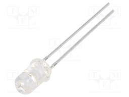 LED; 5mm; yellow; 6000÷10000mcd; 30°; Front: convex; 2÷2.4V; 60mW