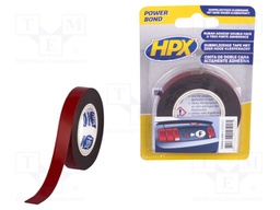 Tape: fixing; W: 12mm; L: 2m; V: double-sided; anthracite