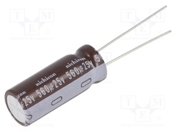 Capacitor: electrolytic; low impedance; THT; 560uF; 25VDC; ±20%