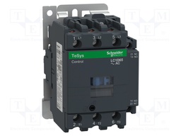 Contactor: 3-pole; NO x3; Auxiliary contacts: NC + NO; 24VAC; 65A