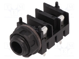 Socket; Jack 6,35mm; female; mono; with double switch; angled 90°