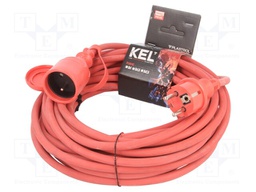 Extension lead; Sockets: 1; rubber; red; 15m; 16A; PROFESSIONAL