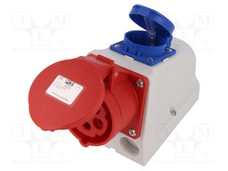 Connector: AC supply 3-phase; socket; female; 16A; 400VAC; Schuko