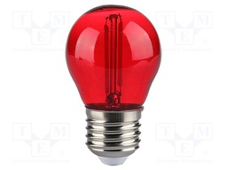 LED lamp; red; E27; 220÷240VAC; 60lm; 300°; CRImin: 80; 10W; IP20