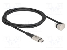 Cable; USB 2.0; Apple Lightning angled plug,USB C plug; 1m; 3A