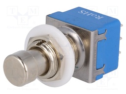 Switch: push-button; Pos: 2; 3PDT; 2A/250VAC; silver; Illumin: none