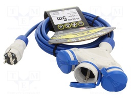 Extension lead; Sockets: 3; rubber; black; 3x1,5mm2; 25m; 16A