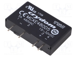 Relay: solid state; Ucntrl: 15÷32VAC; 5A; 48÷660VAC; THT; SIP