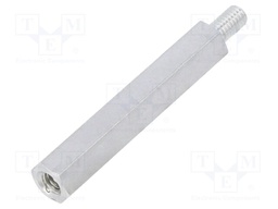 Screwed spacer sleeve; Int.thread: M4; 40mm; Ext.thread: M4