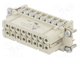 Connector: HDC; female; PIN: 16; size 16; contact insert; 400V; 16A