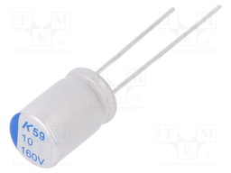 Capacitor: polymer; 10uF; 160VDC; ESR: 110mΩ; A759; THT; ±20%; 2000h