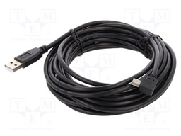 Cable; USB 2.0; USB A plug,USB B mini plug 90° left/right; 5m