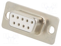D-Sub; PIN: 9; plug; female; stamped and formed contacts; white