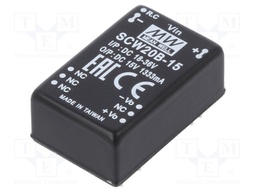 Converter: DC/DC; 20W; Uin: 18÷36V; 15VDC; Iout: 1333mA; DIP24; 18.5g