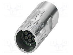 Connector: M17; plug; M17 PRO; PIN: 7; 630V; 14A; IP67; 6+PE; crimped