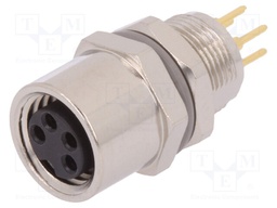 Connector: M8; female; PIN: 4; for panel mounting,rear side nut