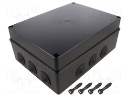Enclosure: junction box; X: 220mm; Y: 300mm; Z: 120mm; IP65; black