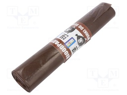 Trash bags; LDPE; Colour: brown; 10pcs; 120l