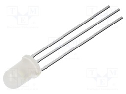 LED; white,orange; 5mm; 60°; Front: convex; 2.1÷2.6/2.9÷3.4VDC
