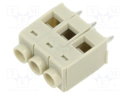 PCB terminal block; angled 90°; 5mm; ways: 3; on PCBs; terminal
