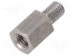 Screwed spacer sleeve; Int.thread: M6; 12mm; Ext.thread: M6