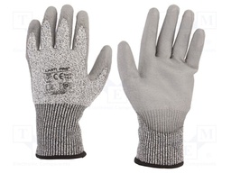 Protective gloves; Size: 10; grey; composite fibre