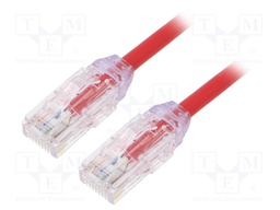 Patch cord; TX6A-28™,U/UTP; 6a; solid; Cu; LSZH; red; Len: 0.5m