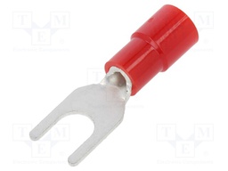 Tip: fork; M4; Ø: 4.3mm; 0.3÷1.65mm2; crimped; for cable; insulated