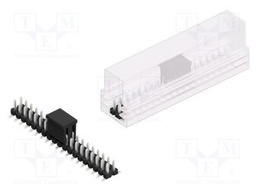 Connector: pin strips; pin header; male; PIN: 38; 2.54mm; SMT; 2x19