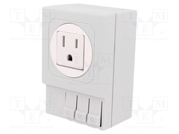USA-type socket; 15A; Mounting: DIN; IP20; 125VAC; 92x62x48mm