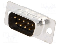 D-Sub; PIN: 9; plug; male; stamped and formed contacts; soldering