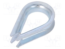 Thimble for rope; steel; for rope; Ørope: 10mm; zinc; DIN6899B