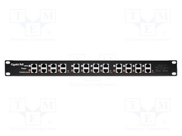 Patch panel; black; Number of ports: 12; RJ45 socket x12; RACK