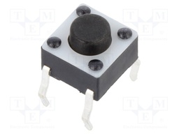 Microswitch TACT; SPST-NO; Pos: 2; 0.05A/12VDC; THT; 1.57N; 6x6x4mm