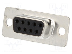 D-Sub; PIN: 9; plug; female; stamped and formed contacts; black
