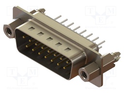 Connector: D-Sub; PIN: 15; socket; male; angled; THT; MHDD
