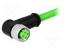Plug; M12; PIN: 4; female; D code-Ethernet; 7.5m; Insulation: PVC