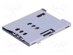 Connector: for cards; SIM; push-push,with locating post; SMT