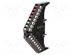 Splice terminal: rail; 1.5mm2; ways: 8; terminals: 32; black; 250VAC