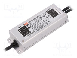Power supply: switched-mode; LED; 75W; 35÷71VDC; 1050mA; IP67; 800g