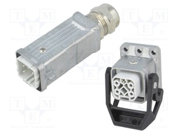 Connector: HDC; Type: with cable gland; Pitch: 1x screw (21x21mm)