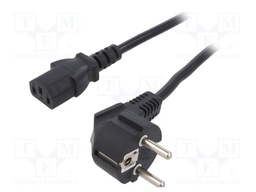 Cable; 3x1mm2; CEE 7/7 (E/F) plug angled,IEC C13 female; PVC; 5m